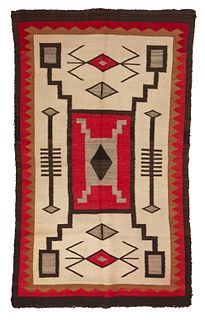 A Navajo storm pattern rug