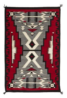 A Navajo Ganado storm pattern rug by Alice Jones