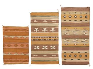 Three Navajo Wide Ruins rugs