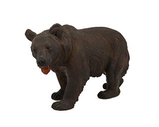 A carved wood Black Forest bear