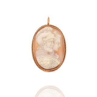 Antique Cameo and 14K Pendant