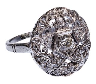 Platinum and Diamond Masonic Eastern Star Ring