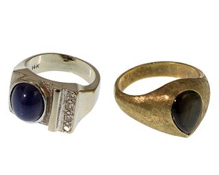 14k Gold and Sapphire Rings