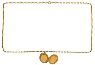 14k Yellow Gold Locket on Necklace