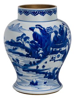 Chinese Blue and White Porcelain Baluster Jar
