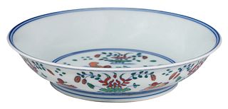 Chinese Doucai Glazed Shallow Bowl