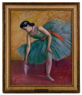 Louis Kronberg (American, 1872-1965) 'Symphony in Green' Pastel on Paperboard