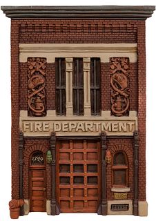 Alice 'Zani' Jacobsen (American, 20th Century) 'Firehouse' Plaster Relief