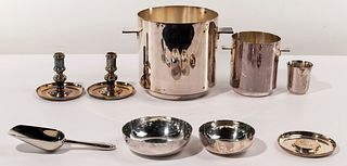 Christofle Silverplate Ice Bucket and Tableware Assortment