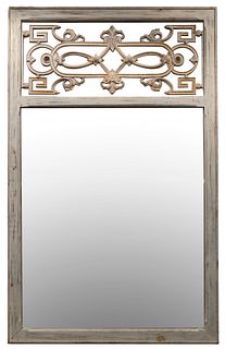 Contemporary Wood and Iron Wall Mirror
