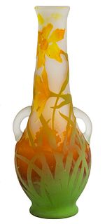Galle 'Daffodil' Cameo Glass Vase