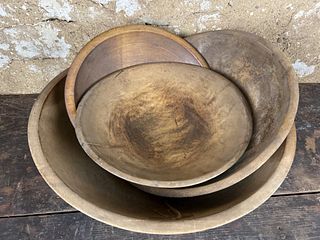 Four Wood Bowls
