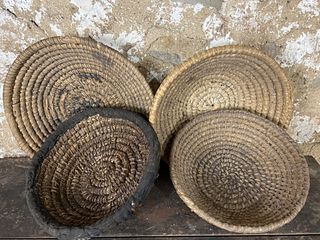 Four Rye Straw Baskets