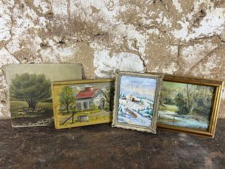 Four Small Oil Paintings