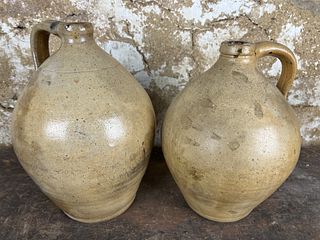 Two Stoneware Ovoid Jugs