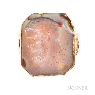 14kt Gold and Hardstone Intaglio Ring
