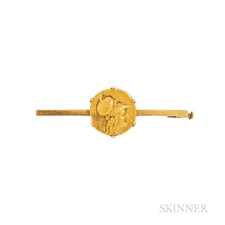 Wiese 18kt Gold and Gold Coin Brooch