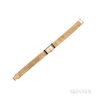 Cartier 14kt Gold and Sapphire Wristwatch