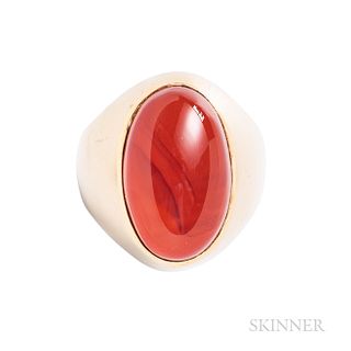 18kt Gold and Carnelian Ring