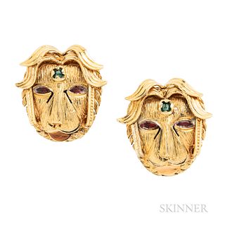 18kt Gold Lion Earrings