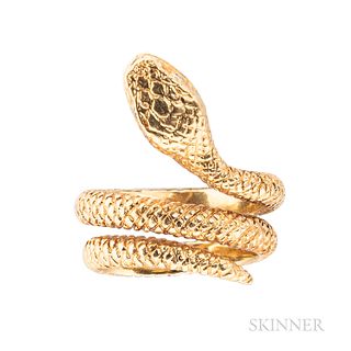 18kt Gold Snake Ring