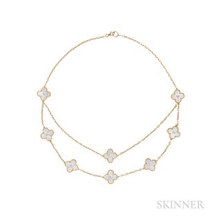 18kt Gold, Mother-of-Pearl, and Diamond Necklace