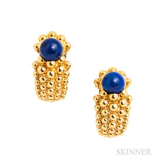 Fred 18kt Gold and Lapis Earrings
