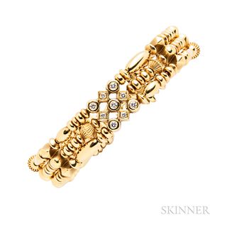 SeidenGang 18kt Gold and Diamond Cuff Bracelet