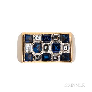 Oscar Heyman 18kt Gold, Sapphire, and Diamond Ring