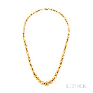 18kt Gold Bead Necklace