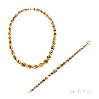 14kt Gold Necklace and Bracelet