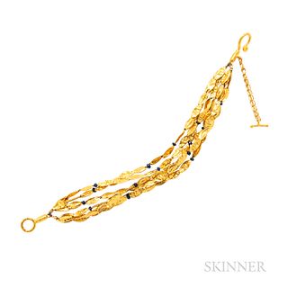 High-karat Gold Gem-set Bracelet