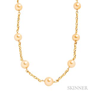 14kt Gold and Golden South Sea Pearl Necklace