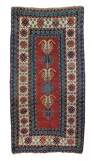 Antique Kazak Rug, 5'2" X 10'1"