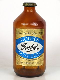 1964 Goebel Golden Light Lager Beer 12oz Handy "Glass Can" bottle Detroit, Michigan