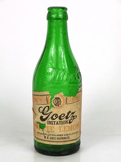 1920 Goetz White Lemon Soda 10oz Other Paper-Label bottle St. Joseph, Missouri