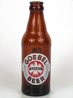 1945 Goebel Beer (chipped) 7oz Painted Label ACL bottle Detroit, Michigan