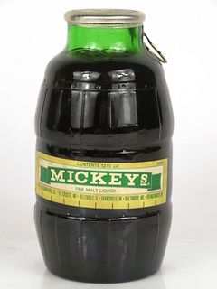1980 Mickey's Fine Malt Liquor 12oz Full Keg bottle Evansville, Indiana
