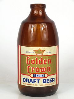 1970 Golden Crown Draft Beer 12oz Handy "Glass Can" bottle Los Angeles, California
