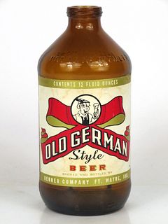 1962 Old German Style Beer 12oz Handy "Glass Can" bottle Fort Wayne, Indiana