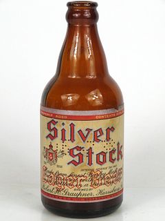 1935 Silver Stock Lager Beer 12oz Steinie bottle Harrisburg, Pennsylvania