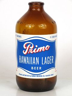 1962 Primo Hawaiian Lager Beer 11oz Handy "Glass Can" bottle Honolulu, Hawaii