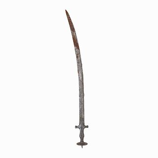 Antique Indian Mughal Tulwar Cross Handle Sword