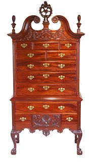 Chippendale Style Carved Mahogany Chest of Drawers
