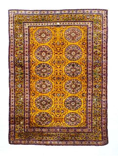 Antique Turkish Silk Sivas Rug, 4'5" X 6'3"
