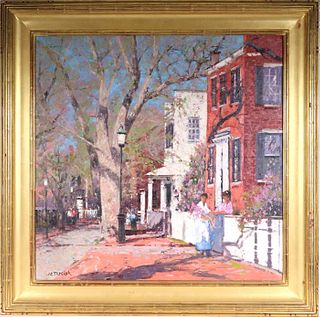 John C. Terelak, Oil on Canvas, "Nantucket Lilacs"