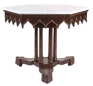 Gothic Revival Cluster Column Rosewood Table