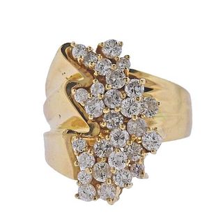 18k Gold Diamond Cluster Cocktail Ring