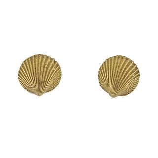 Tiffany &amp; Co 18k Gold Shell Stud Earrings