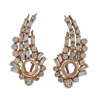 18k Gold Diamond Cocktail Earrings 